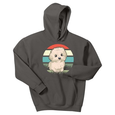 Maltese Dog Retro Kids Hoodie