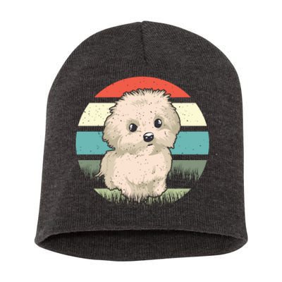 Maltese Dog Retro Short Acrylic Beanie