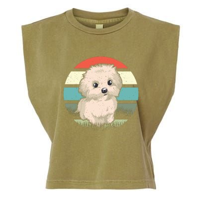 Maltese Dog Retro Garment-Dyed Women's Muscle Tee