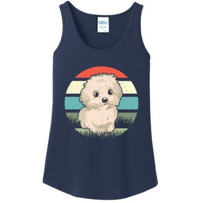 Maltese Dog Retro Ladies Essential Tank