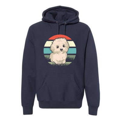 Maltese Dog Retro Premium Hoodie