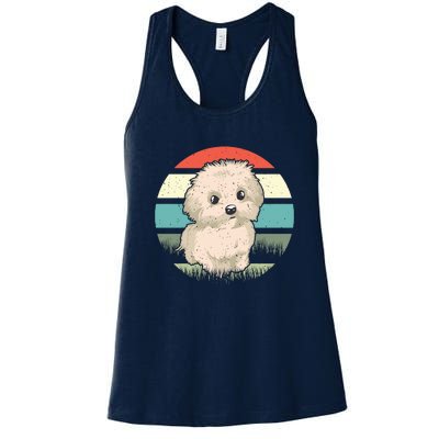 Maltese Dog Retro Women's Racerback Tank