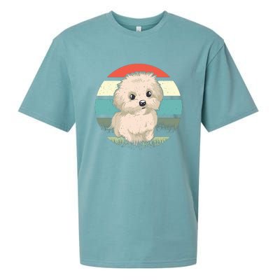 Maltese Dog Retro Sueded Cloud Jersey T-Shirt