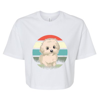 Maltese Dog Retro Bella+Canvas Jersey Crop Tee