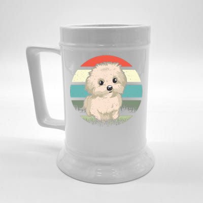 Maltese Dog Retro Beer Stein