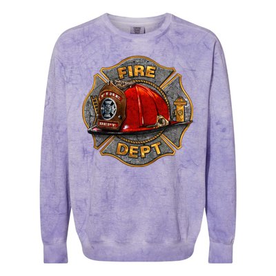 Maltese Fire Dept. Helmet Colorblast Crewneck Sweatshirt