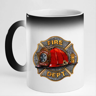 Maltese Fire Dept. Helmet 11oz Black Color Changing Mug