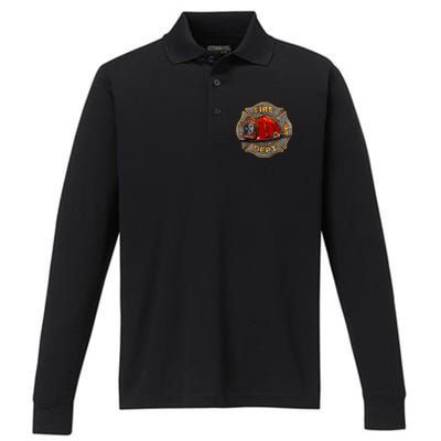 Maltese Fire Dept. Helmet Performance Long Sleeve Polo