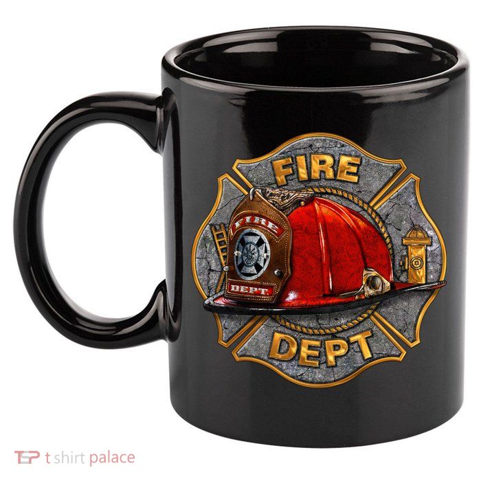 Maltese Fire Dept. Helmet 11oz C Handle Ceramic Mug