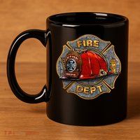 Maltese Fire Dept. Helmet 11oz C Handle Ceramic Mug