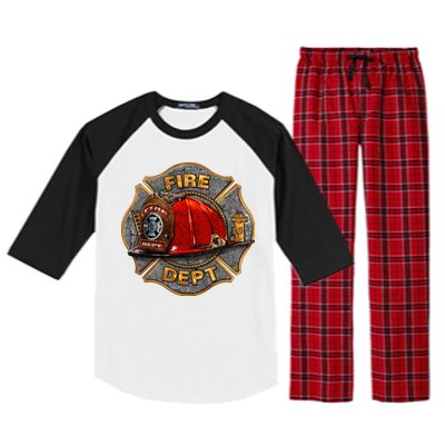 Maltese Fire Dept. Helmet Raglan Sleeve Pajama Set