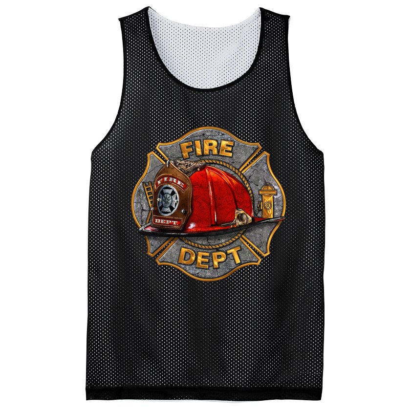 Maltese Fire Dept. Helmet Mesh Reversible Basketball Jersey Tank