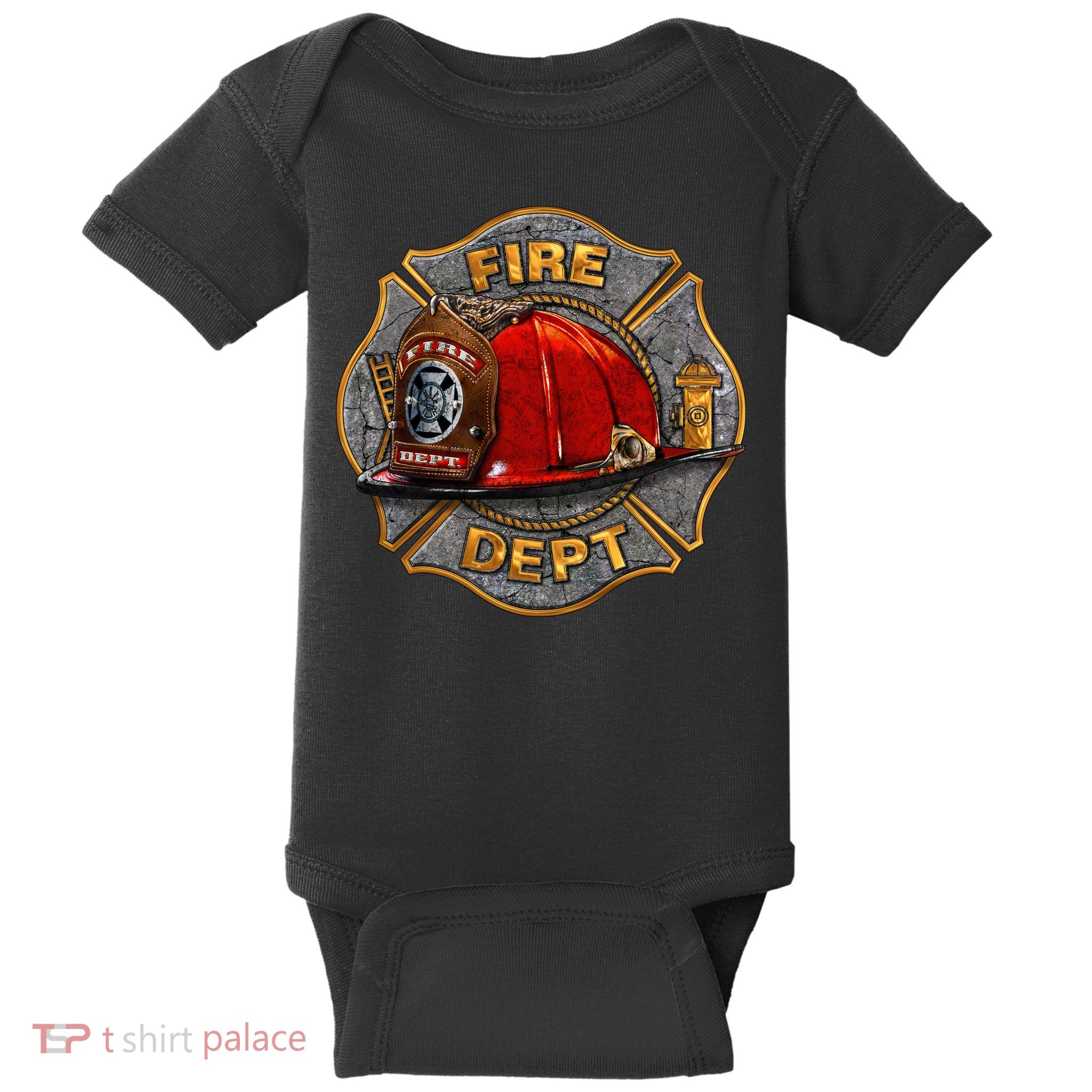 Maltese Fire Dept. Helmet Baby Bodysuit