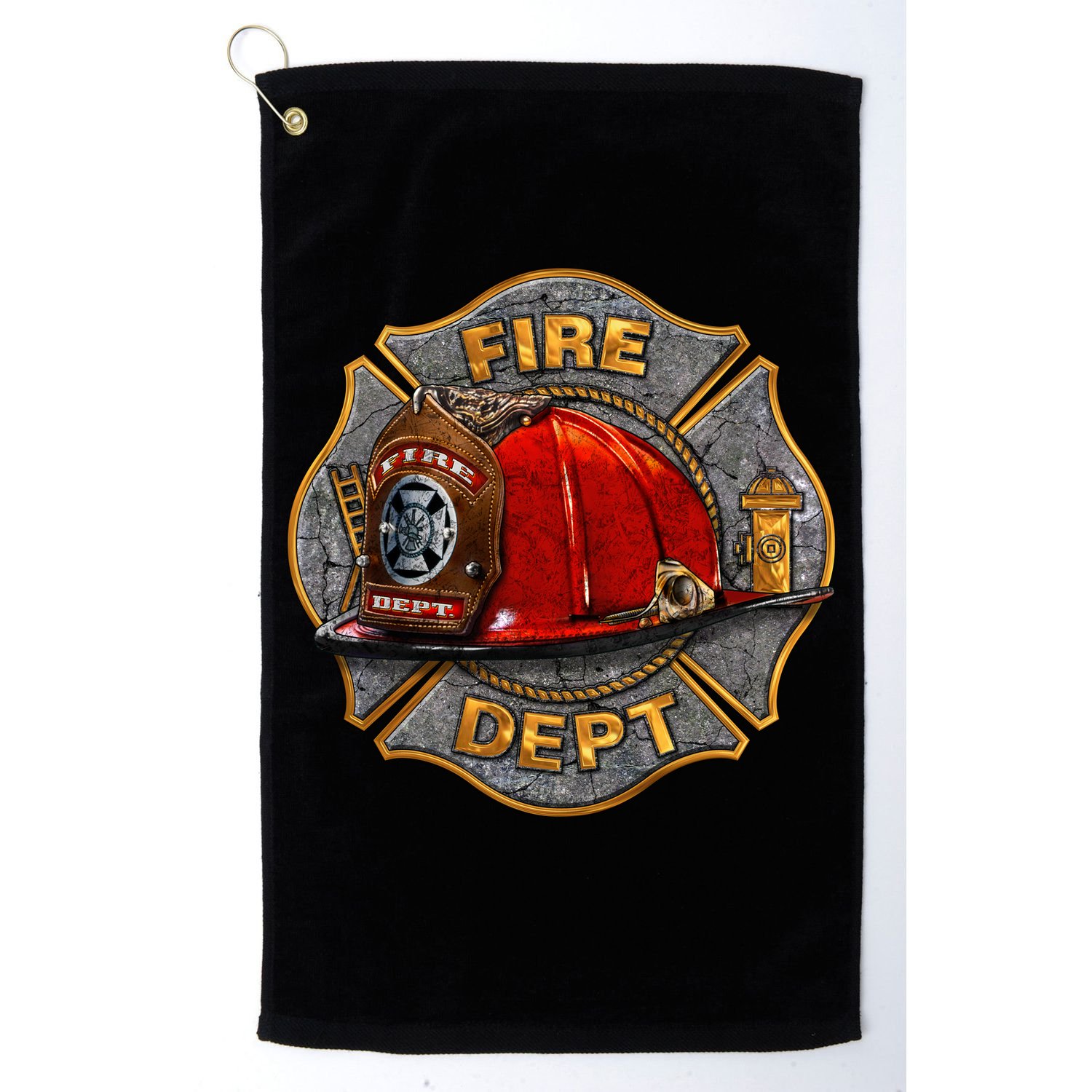 Maltese Fire Dept. Helmet Golf Towel