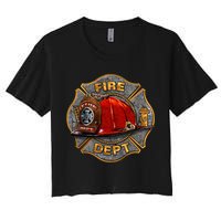 Maltese Fire Dept. Helmet Women's Crop Top Tee