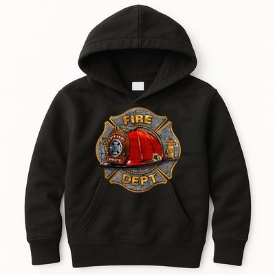 Maltese Fire Dept. Helmet Kids Hoodie
