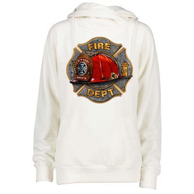 Maltese Fire Dept. Helmet Womens Funnel Neck Pullover Hood