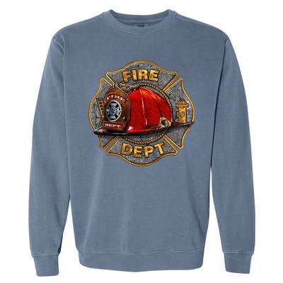 Maltese Fire Dept. Helmet Garment-Dyed Sweatshirt