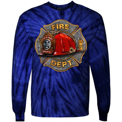 Maltese Fire Dept. Helmet Tie-Dye Long Sleeve Shirt