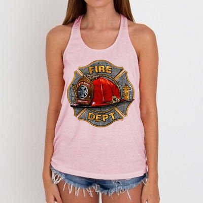 Maltese Fire Dept. Helmet Women's Knotted Racerback Tank