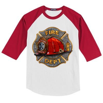 Maltese Fire Dept. Helmet Kids Colorblock Raglan Jersey