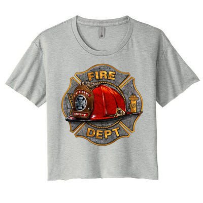 Maltese Fire Dept. Helmet Women's Crop Top Tee