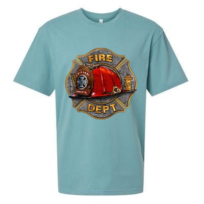 Maltese Fire Dept. Helmet Sueded Cloud Jersey T-Shirt