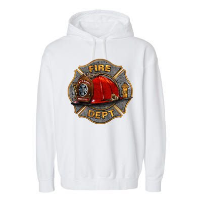 Maltese Fire Dept. Helmet Garment-Dyed Fleece Hoodie