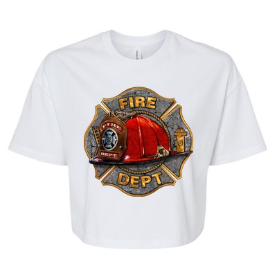 Maltese Fire Dept. Helmet Bella+Canvas Jersey Crop Tee