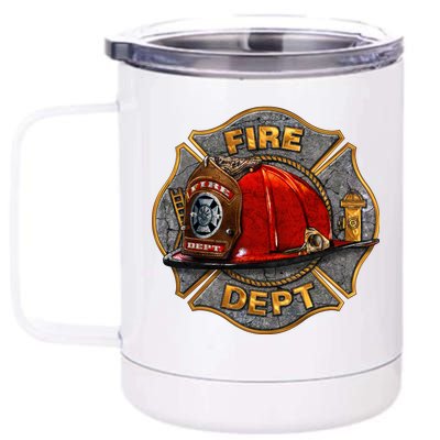 Maltese Fire Dept. Helmet 12 oz Stainless Steel Tumbler Cup