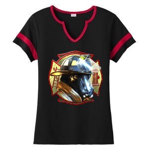 Maltese Fireman Ladies Halftime Notch Neck Tee