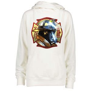 Maltese Fireman Womens Funnel Neck Pullover Hood