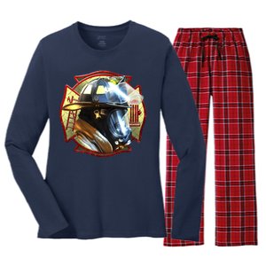 Maltese Fireman Women's Long Sleeve Flannel Pajama Set 