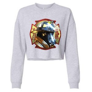 Maltese Fireman Cropped Pullover Crew