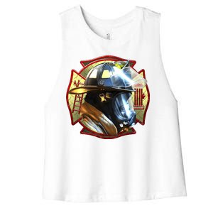 Maltese Fireman Women's Racerback Cropped Tank