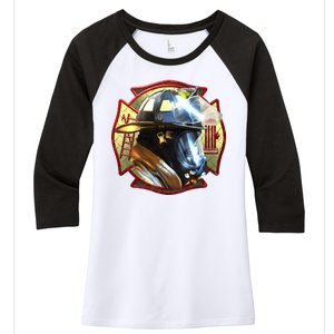 Maltese Fireman Women's Tri-Blend 3/4-Sleeve Raglan Shirt