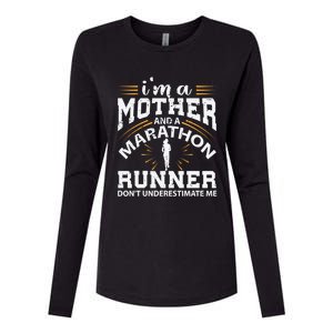 Mother And Marathon Runner Great Gift Funny Mom Gift Womens Cotton Relaxed Long Sleeve T-Shirt