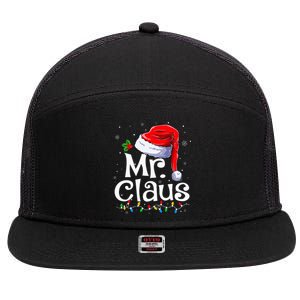 Mr And Mrs Claus Couples Matching Christmas Pajamas Santa 7 Panel Mesh Trucker Snapback Hat