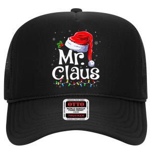 Mr And Mrs Claus Couples Matching Christmas Pajamas Santa High Crown Mesh Back Trucker Hat