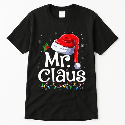 Mr And Mrs Claus Couples Matching Christmas Pajamas Santa Tall T-Shirt