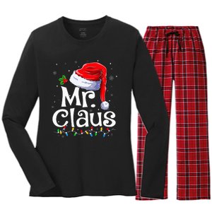 Mr And Mrs Claus Couples Matching Christmas Pajamas Santa Women's Long Sleeve Flannel Pajama Set 