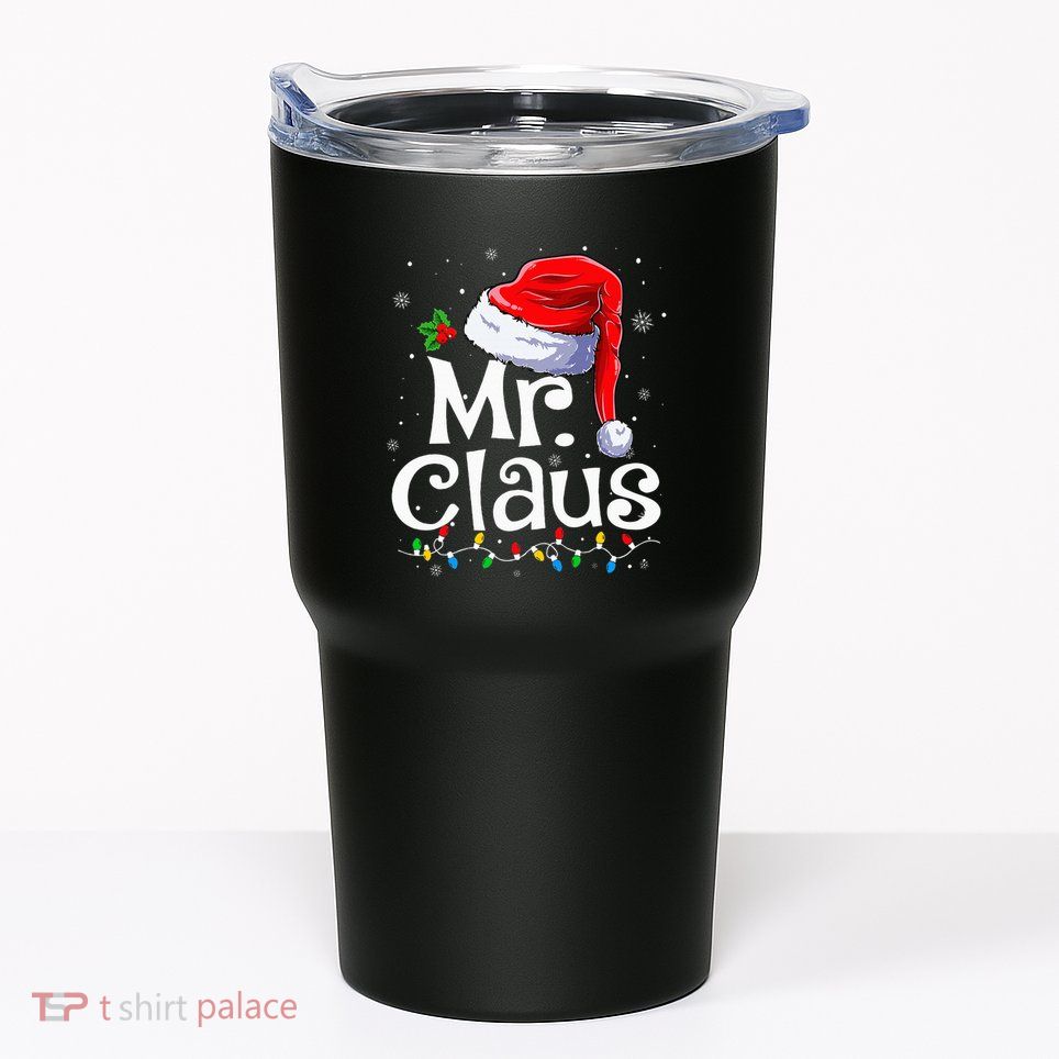 Mr And Mrs Claus Couples Matching Christmas Pajamas Santa Tumbler