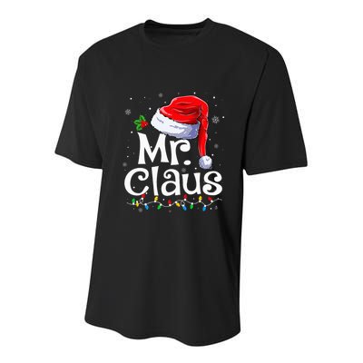 Mr And Mrs Claus Couples Matching Christmas Pajamas Santa Youth Performance Sprint T-Shirt