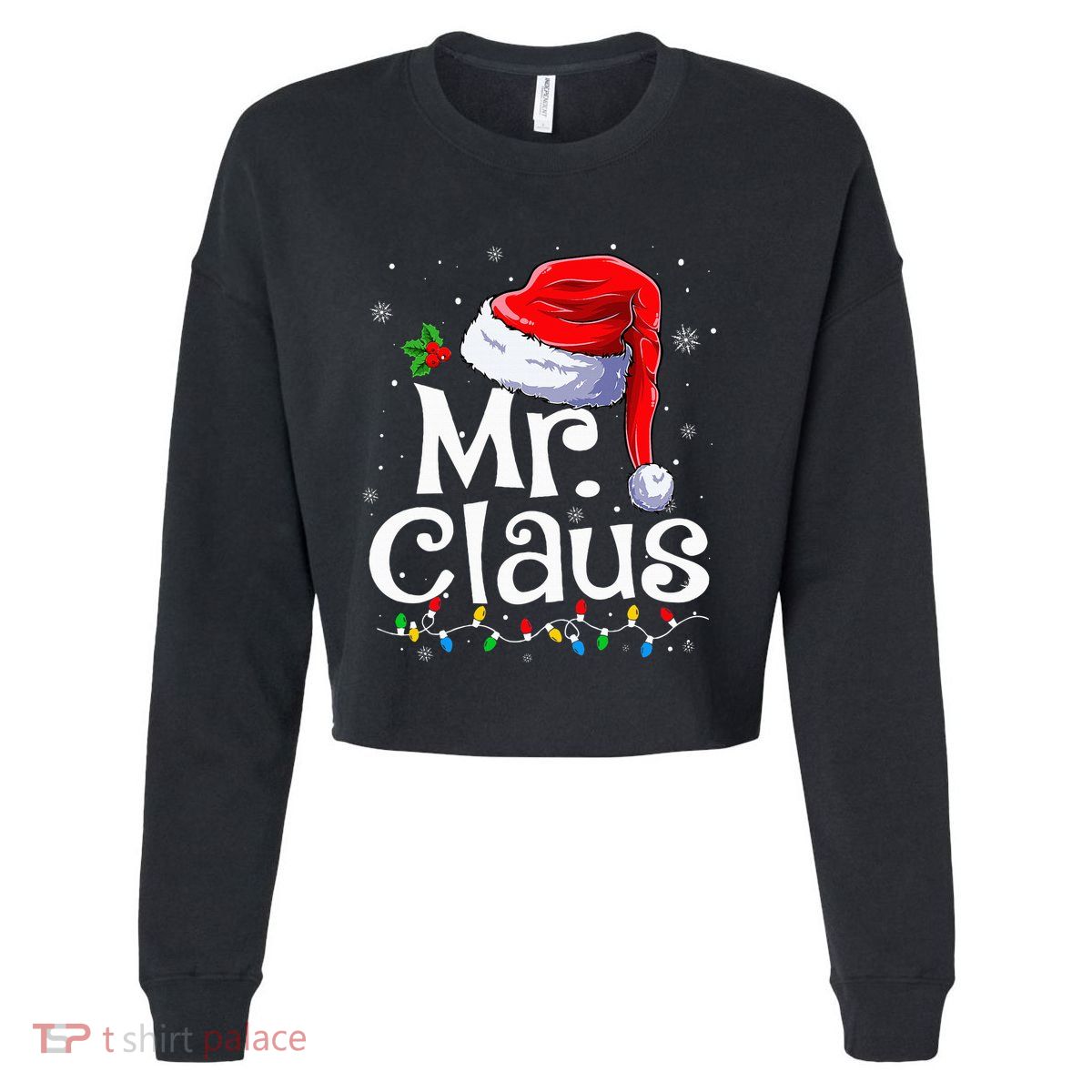 Mr And Mrs Claus Couples Matching Christmas Pajamas Santa Cropped Pullover Crew