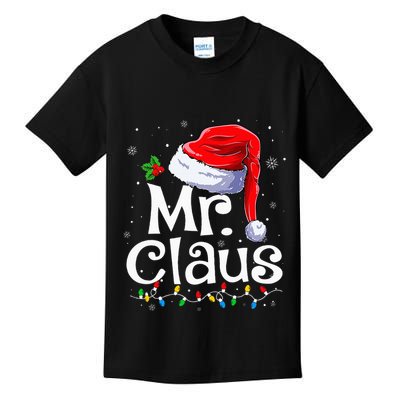 Mr And Mrs Claus Couples Matching Christmas Pajamas Santa Kids T-Shirt