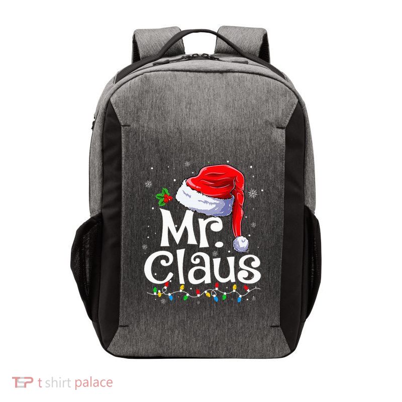Mr And Mrs Claus Couples Matching Christmas Pajamas Santa Vector Backpack