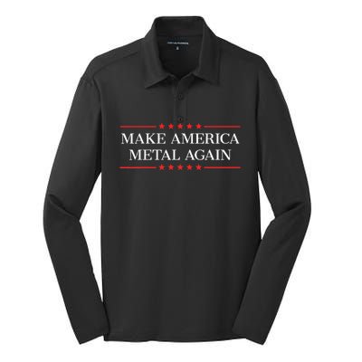 Make America Metal Again Silk Touch Performance Long Sleeve Polo