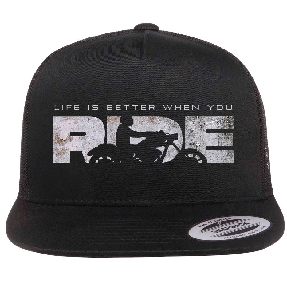 Motorcycle Apparel Motorcycle Flat Bill Trucker Hat