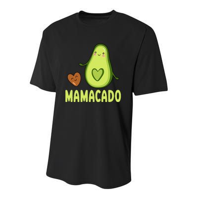 Mamacado Avocado Mama Funny Avocado Youth Performance Sprint T-Shirt