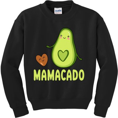 Mamacado Avocado Mama Funny Avocado Kids Sweatshirt